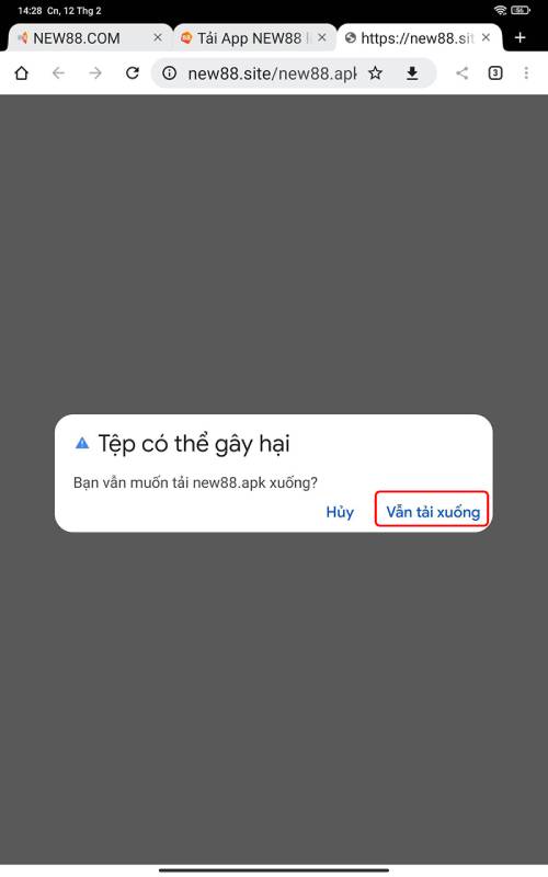 Hướng Dẫn Chi Tiết Tải App New88 Cho Android & iOS Từ A-Z 2 Bước 2: Tải file APK