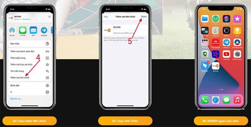 Hướng Dẫn Chi Tiết Tải App New88 Cho Android & iOS Từ A-Z 6 Buoc 3 Them ung dung vao man hinh chinh