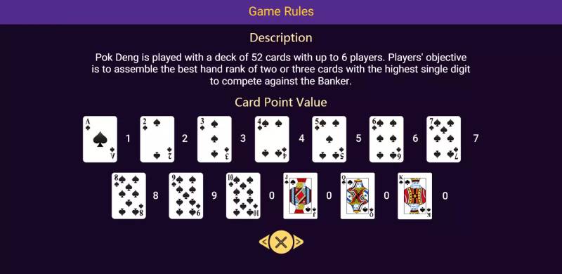 Cách tính điểm trong Pok Deng